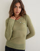 Image of Elanur Long Sleeve Top in Sheer Knit Sage Green