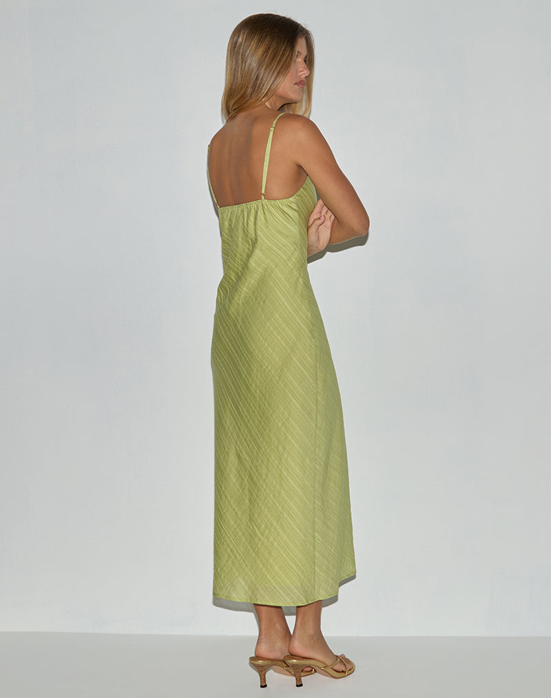 Green Chiffon Stripe Print Midi Dress | Elayna motelrocks.com Green Chiffon Stripe Print Midi Dress | Elayna motelrocks.com
