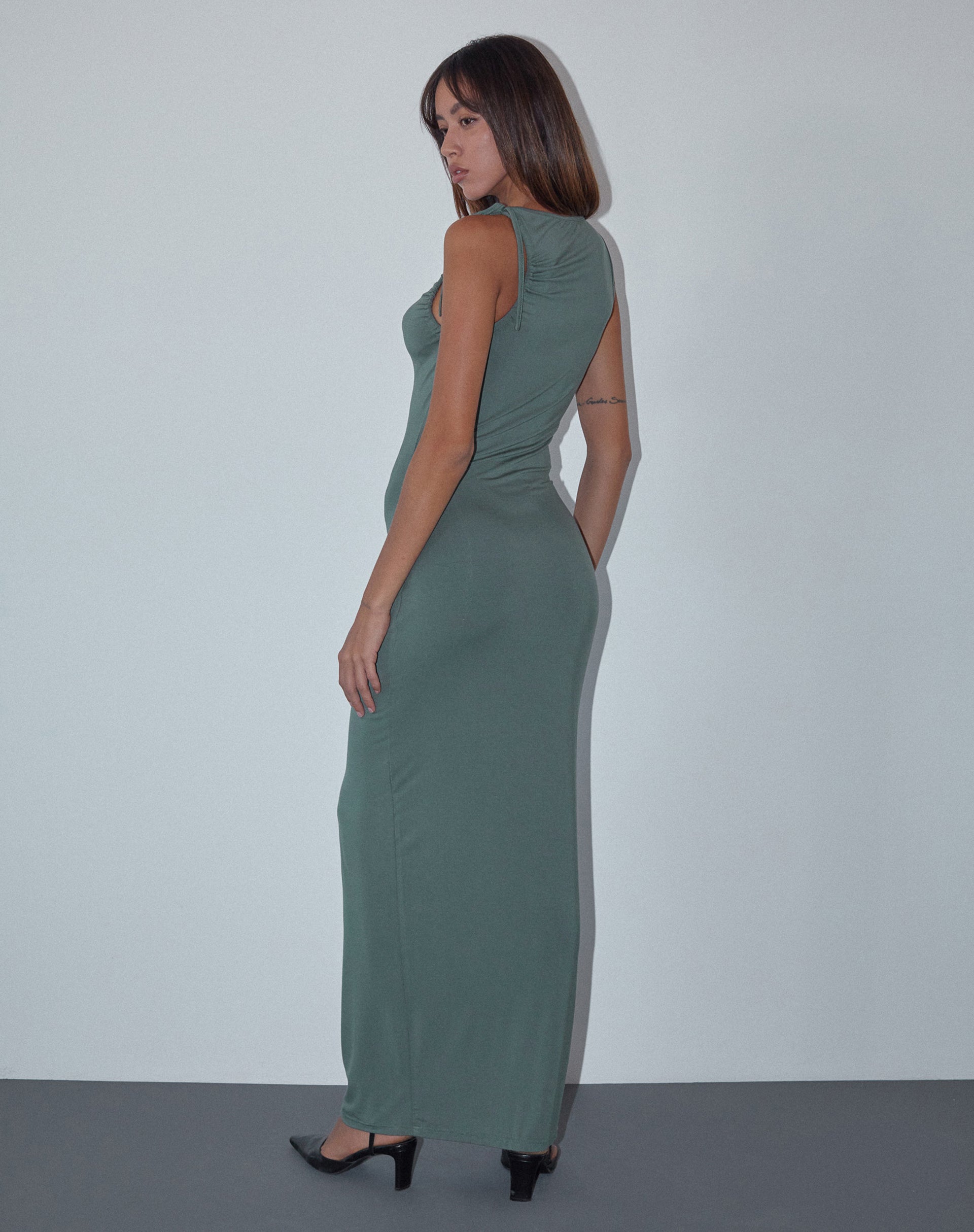 Image of Elinor Maxi Dress in Slinky Olive