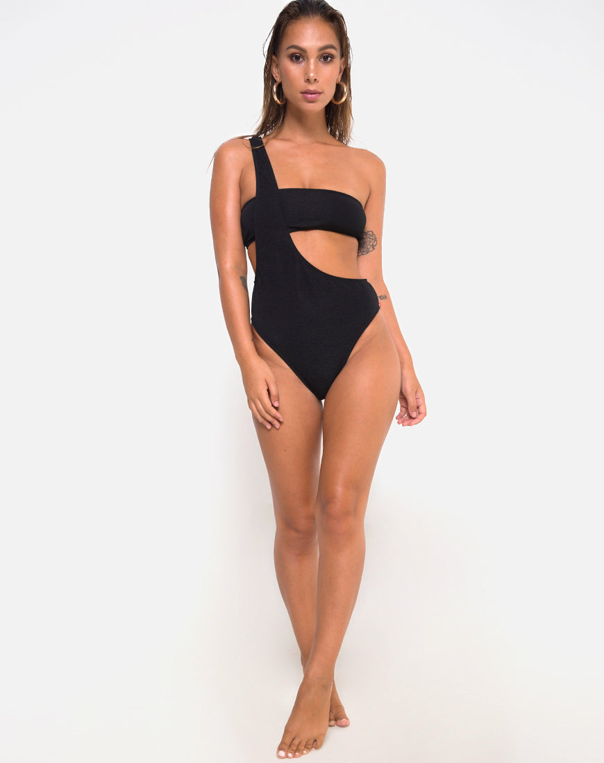 Image of Elkin Swimsuit in Textured Black
