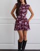 Image of Elorina Mini Dress in Blooming Bliss Burgundy