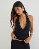Image of Elske Top with Studs in Rayon Jersey Black 