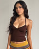 Image of Elspe Halterneck Top in Bitter Chocolate