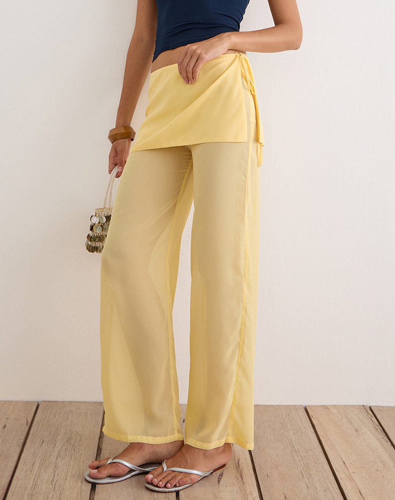 Eluna Trouser in Chiffon Pastel Yellow