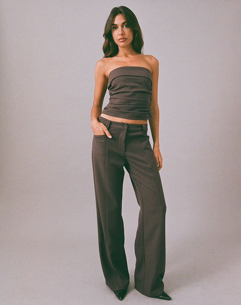 Image of Elzi Corset Top in Tailoring Dark Olive