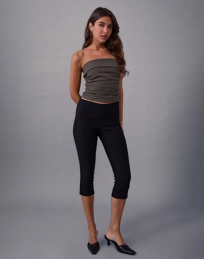 Elzi Corset Top in Tailoring Dark Olive