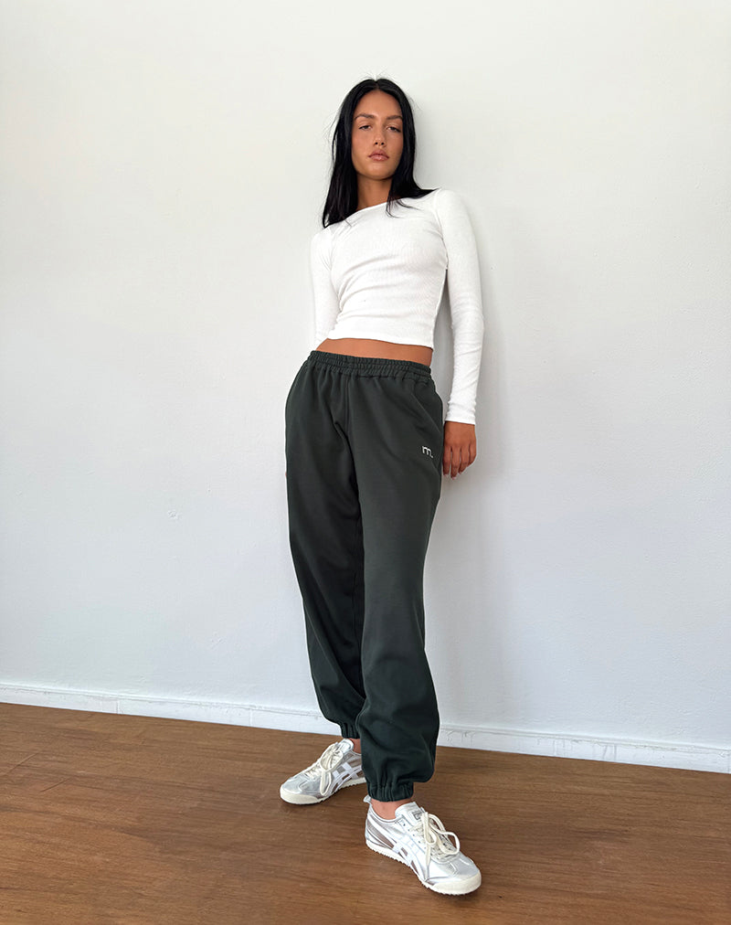 Image of Em Jogger in Beluga Light Grey with M Embroidery