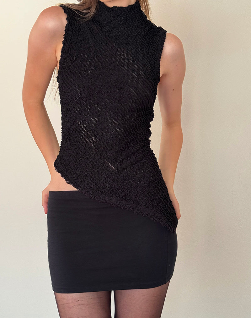 Ember Sleeveless Top in Textured Black