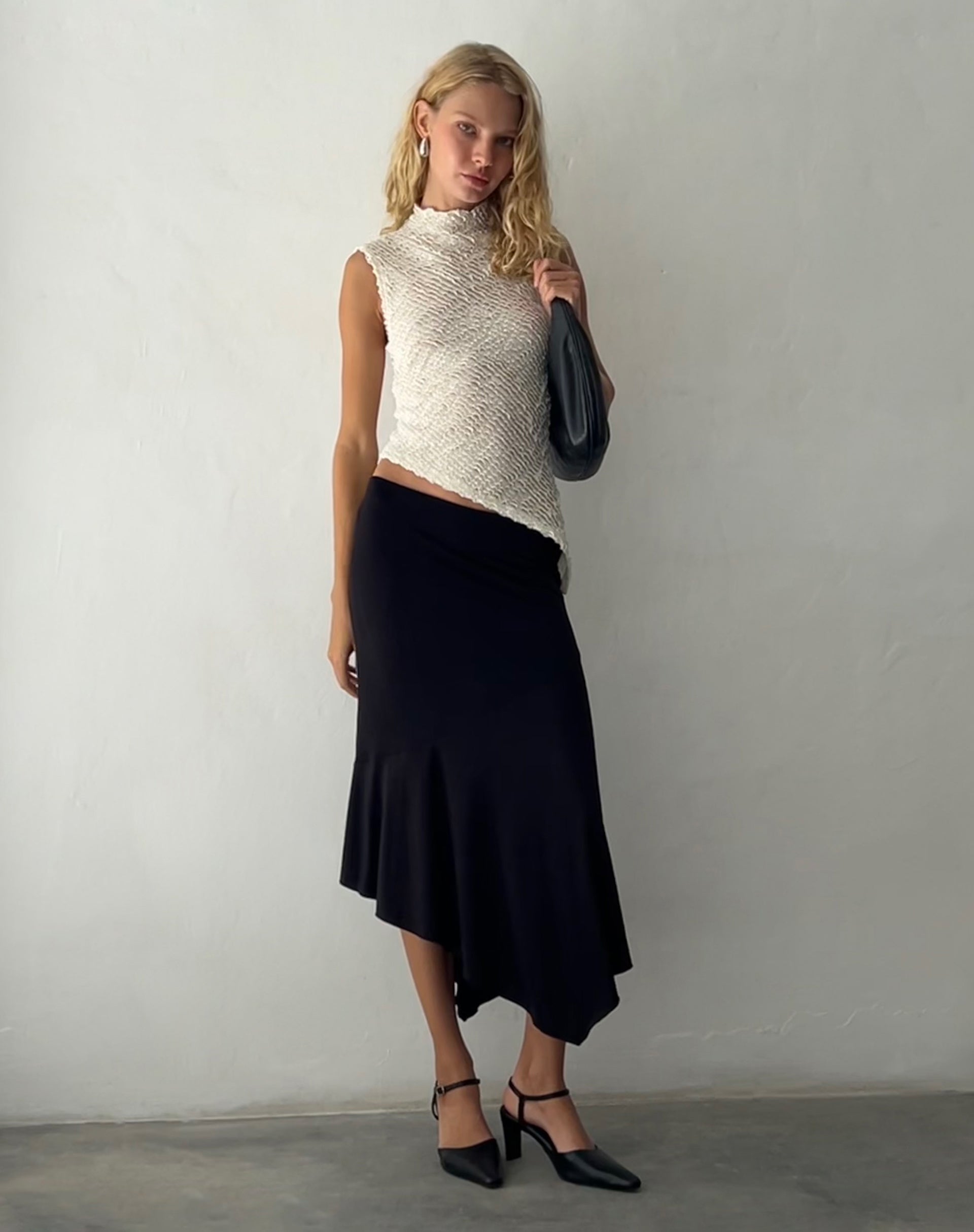 Image of Ember Sleevless Top in Textured Ivory