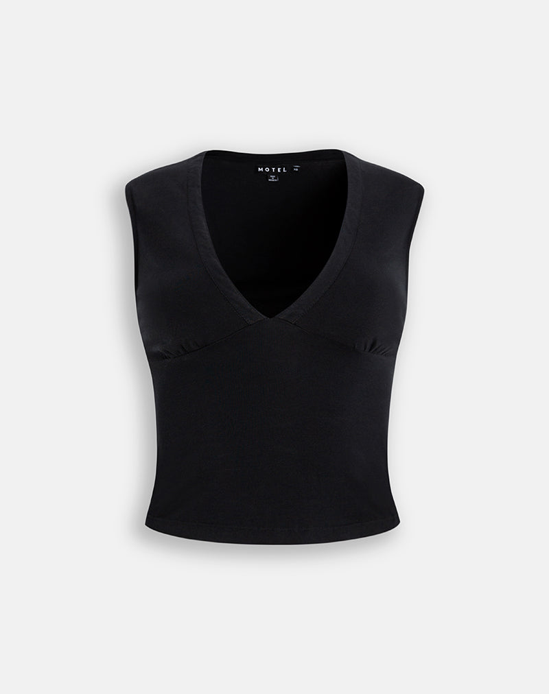 Image of Emberly Plunge Top in Black