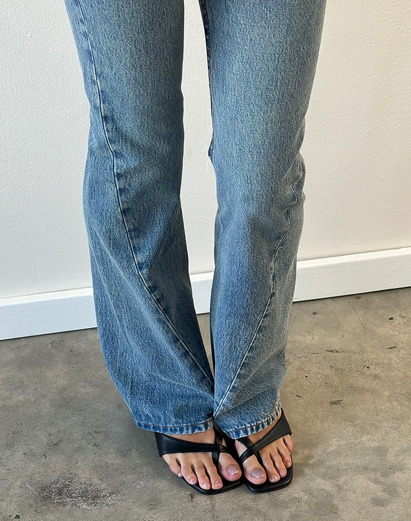 Image of Extra Low Rise Twisted Seam Jeans in True Blue