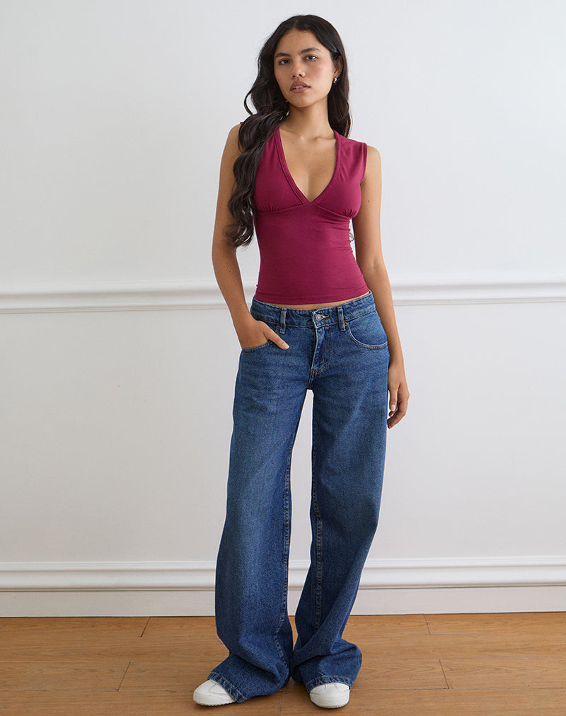 Burgundy Plunge Top | Emberly – motelrocks.com