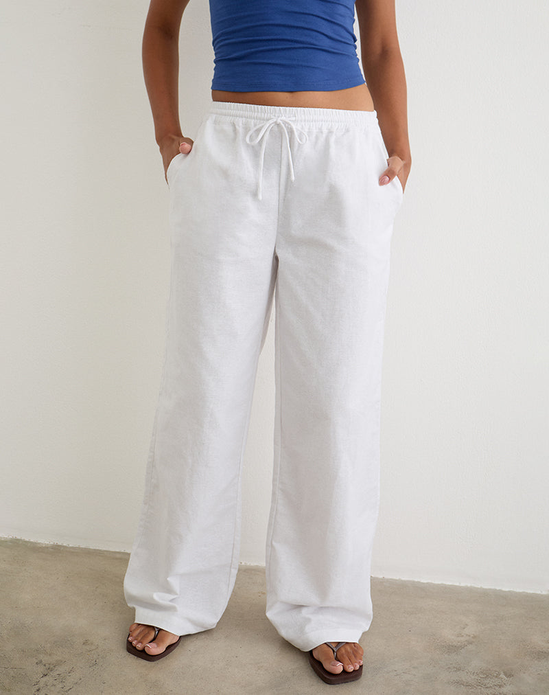 Image of Wasic Wide Leg Trouser in White