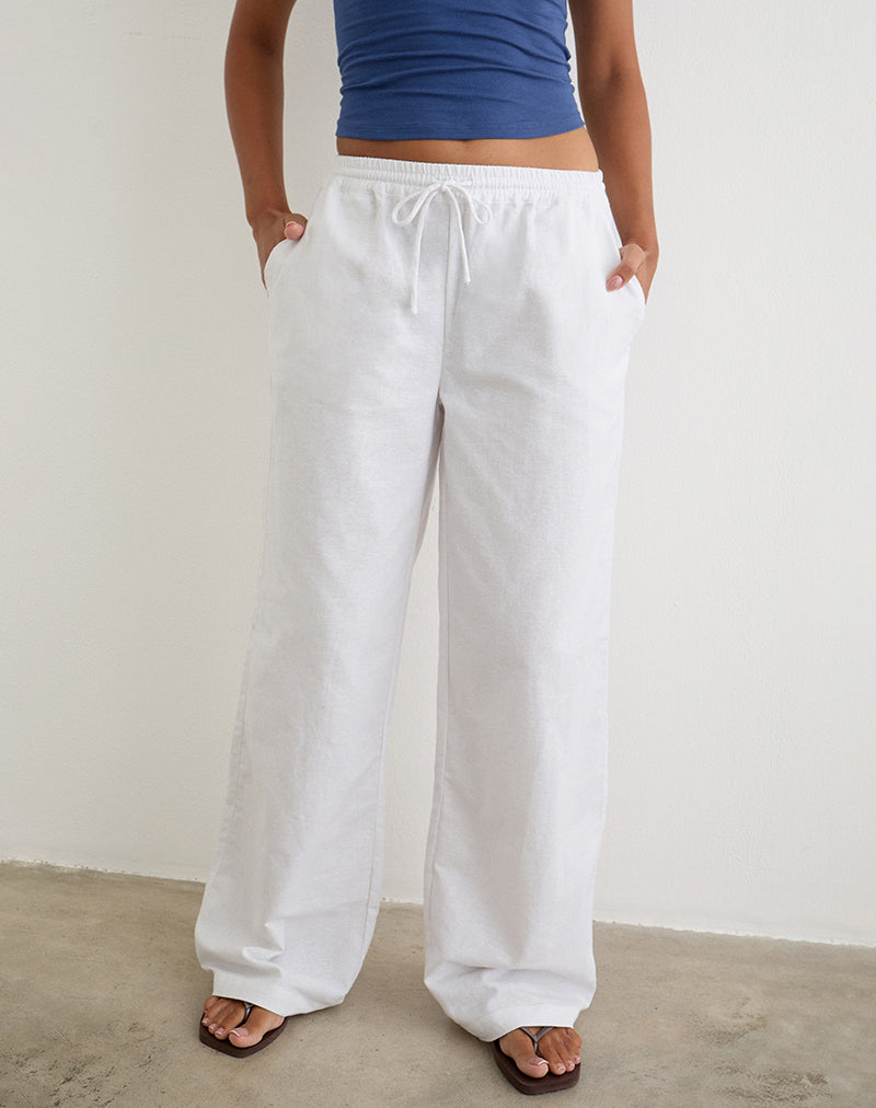 Wasic Wide Leg Trouser in White