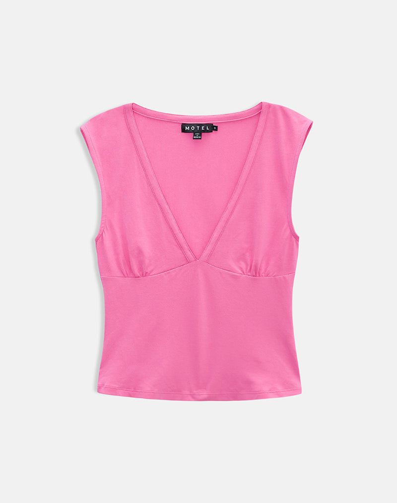 Image of Emberly Plunge Top in Deep Pink