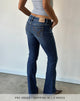 Image of Ultra Low Rise Stretch Flare Jeans in Navy