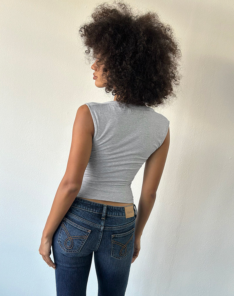 Image of Emberly Plunge Top in Grey Marl