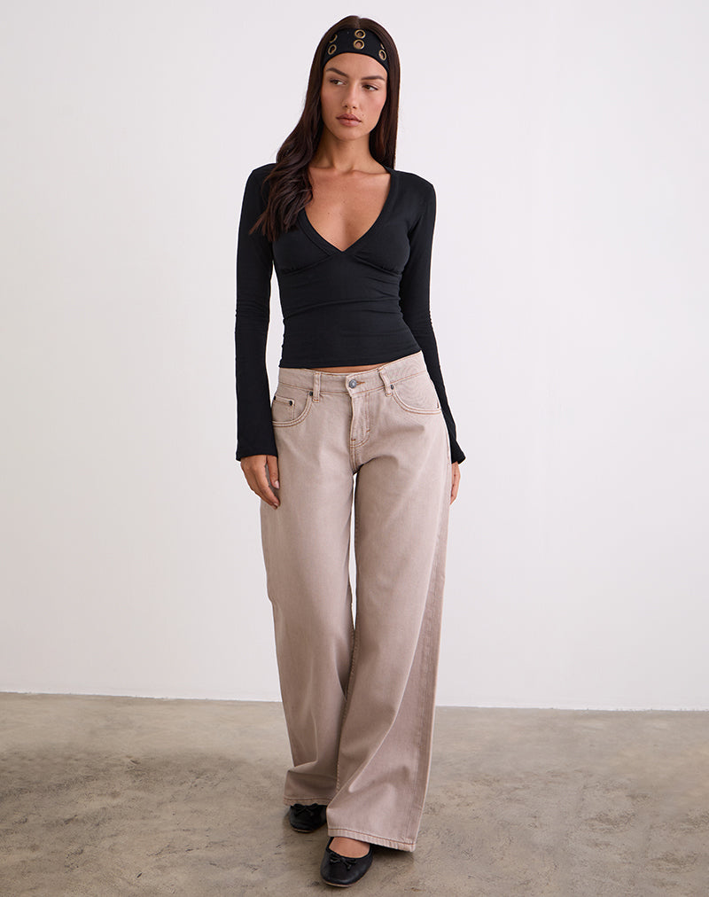 Image of Emesy Long Sleeve Top in Black