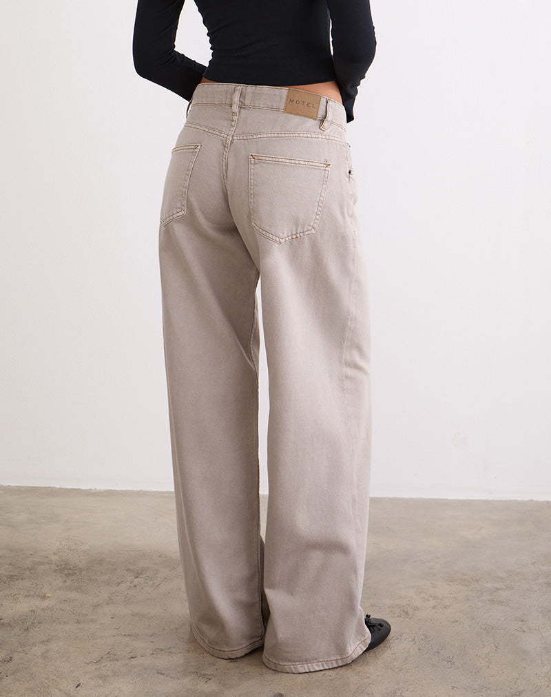 Image of Low Rise Roomy Jeans in Pebble