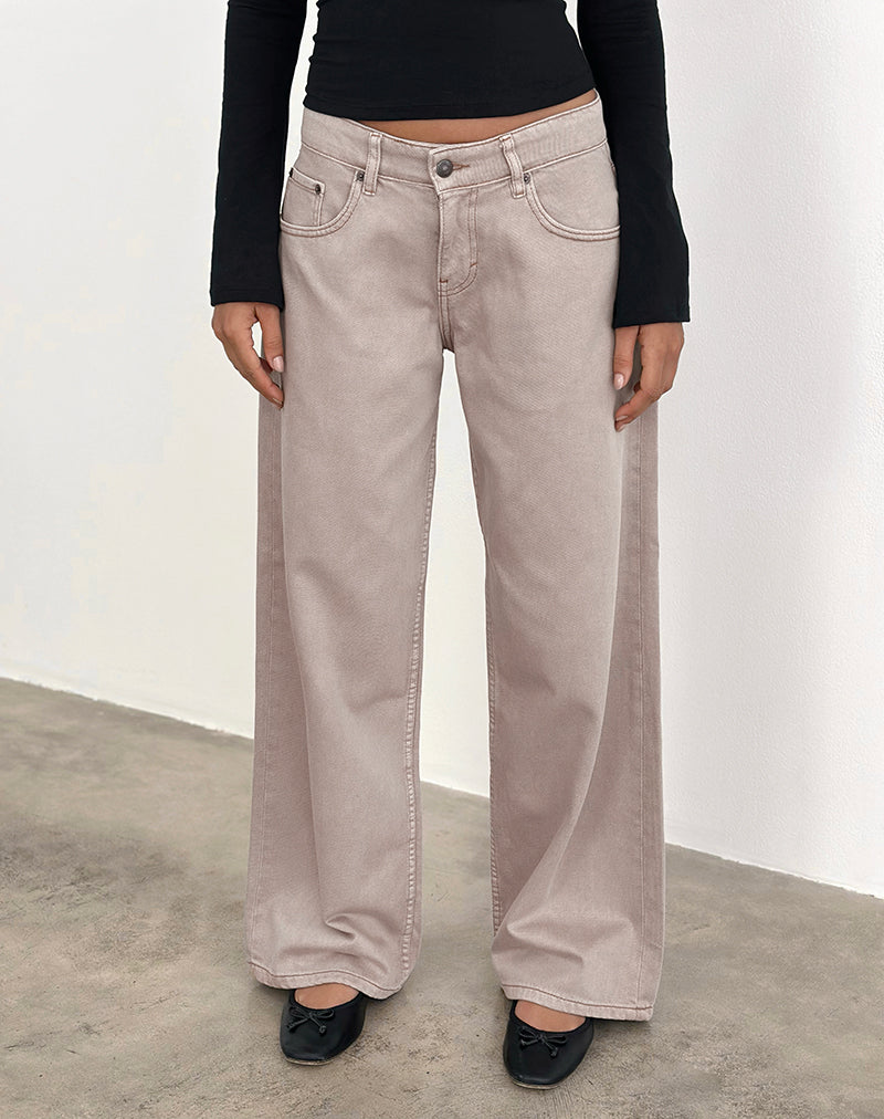 Image of Low Rise Roomy Jeans in Pebble