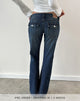 Image of Extra Low Rise Twisted Seam Jeans in Mid Blue Tint