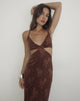 Image of Emily Maxi Dress in Floral Jacquard Chiffon Brown