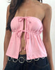 Image of Ender Tie Bandeau Top in Rayon Ballet Pink