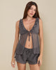Image of Enisa Top in Crinkle Chiffon Grey