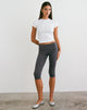 Image of Enmu Capri Trouser in Jersey Charcoal Grey with Eyelets