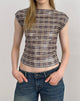Image of Erica Top in Sequin Vintage Check Brown