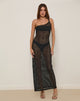Image of Erminia Maxi Dress in Open Knit Black