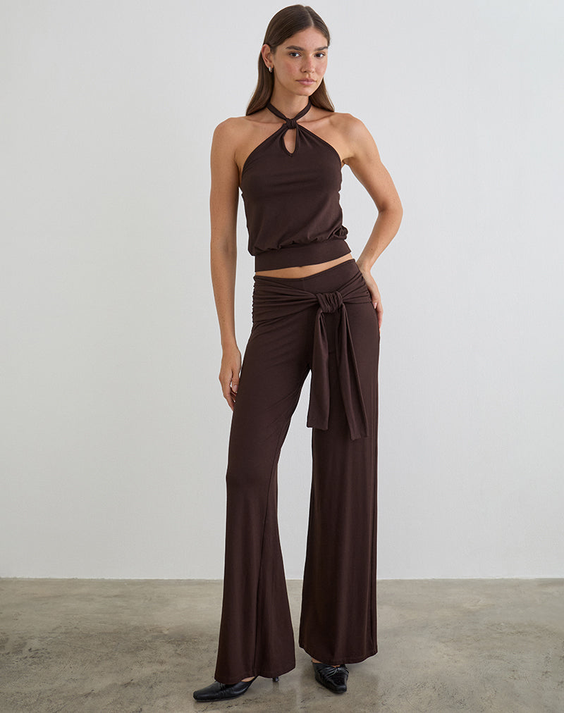 Esata Wrap Trouser in Bitter Chocolate