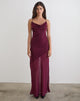 Image of Eshara Maxi Dress in Chiffon Satin Burgundy