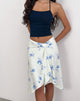 Image of Esmeray Midi Skirt in Floral Stripe Cream