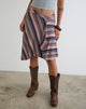 Image of Esmeray Midi Skirt in Mixed Stripe Brown