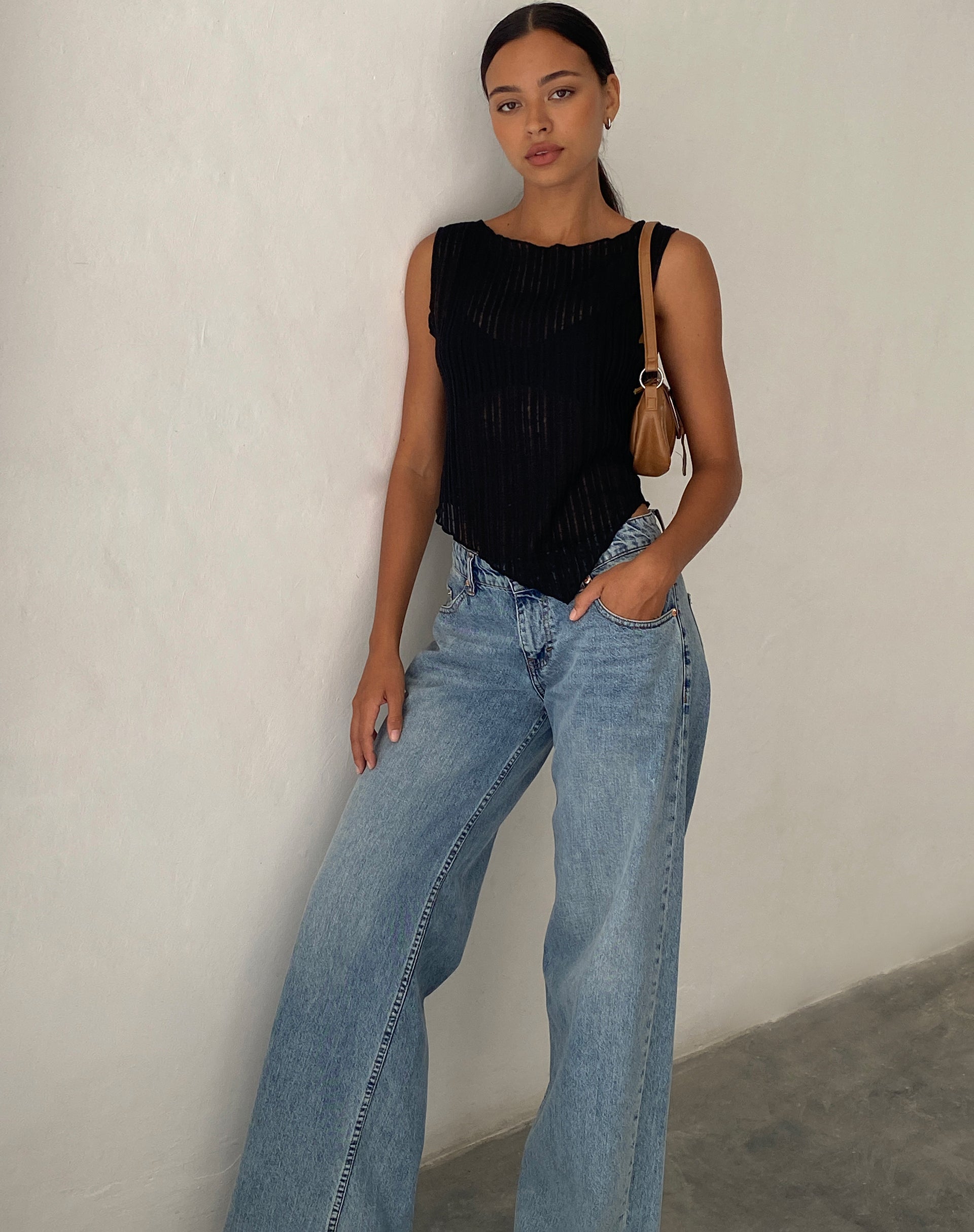 image of Etta Knitted Vest Top in Black