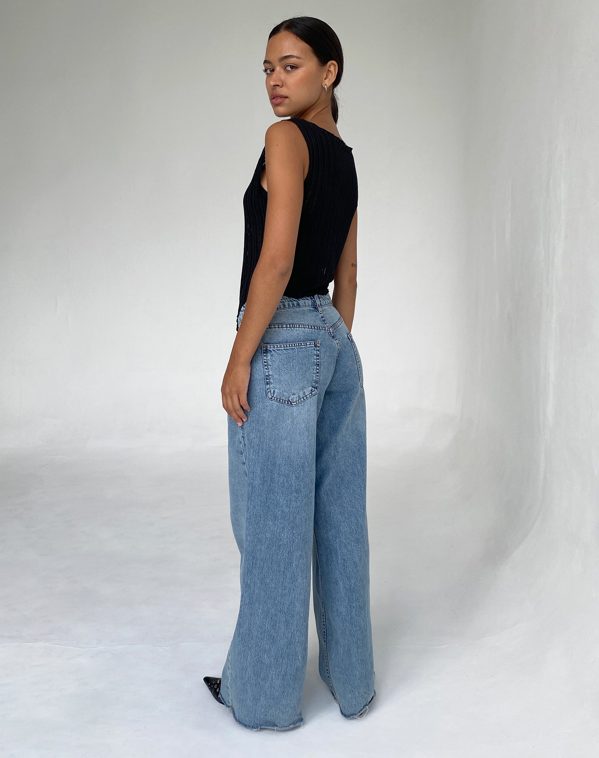 image of Etta Knitted Vest Top in Black