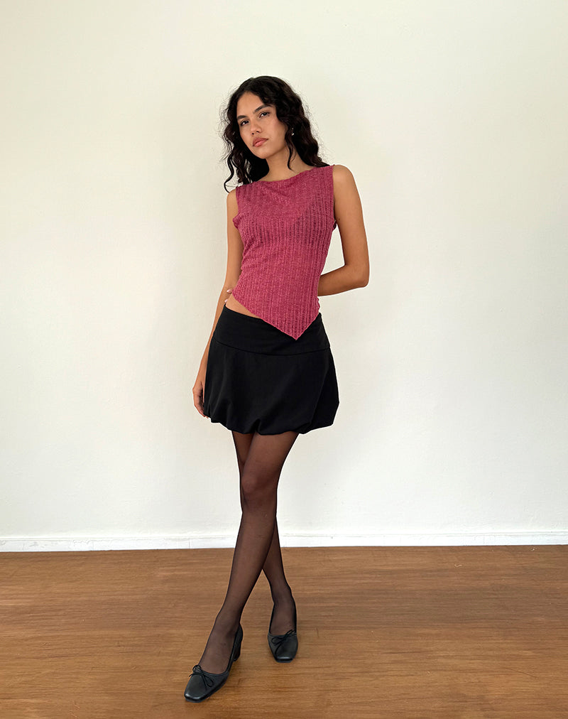 Etta Vest Top in Burgundy