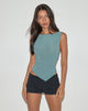 Image of Etta Vest Top in Metallic Jersey Blue