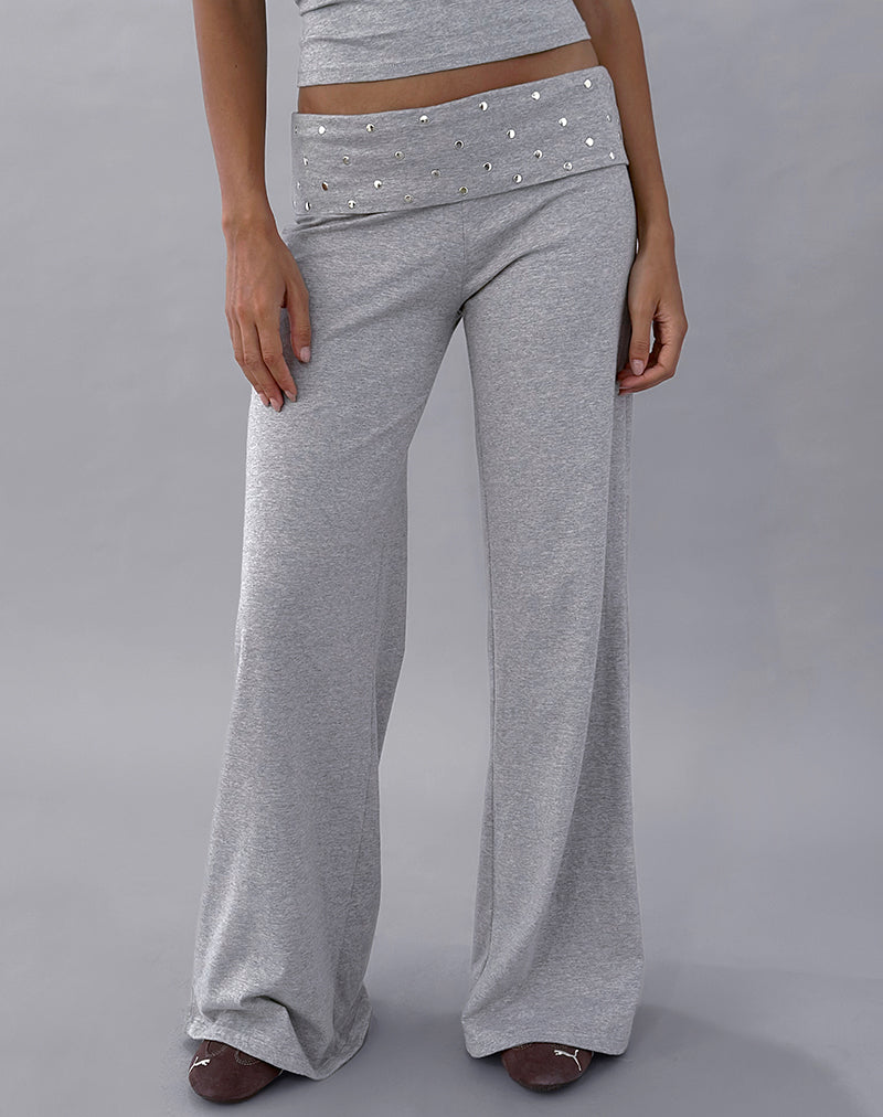 Nevivi Foldover Trouser in Studded Grey Marl