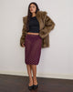 Image of Evani Unlined Midi Skirt in Vintage Polka Maroon