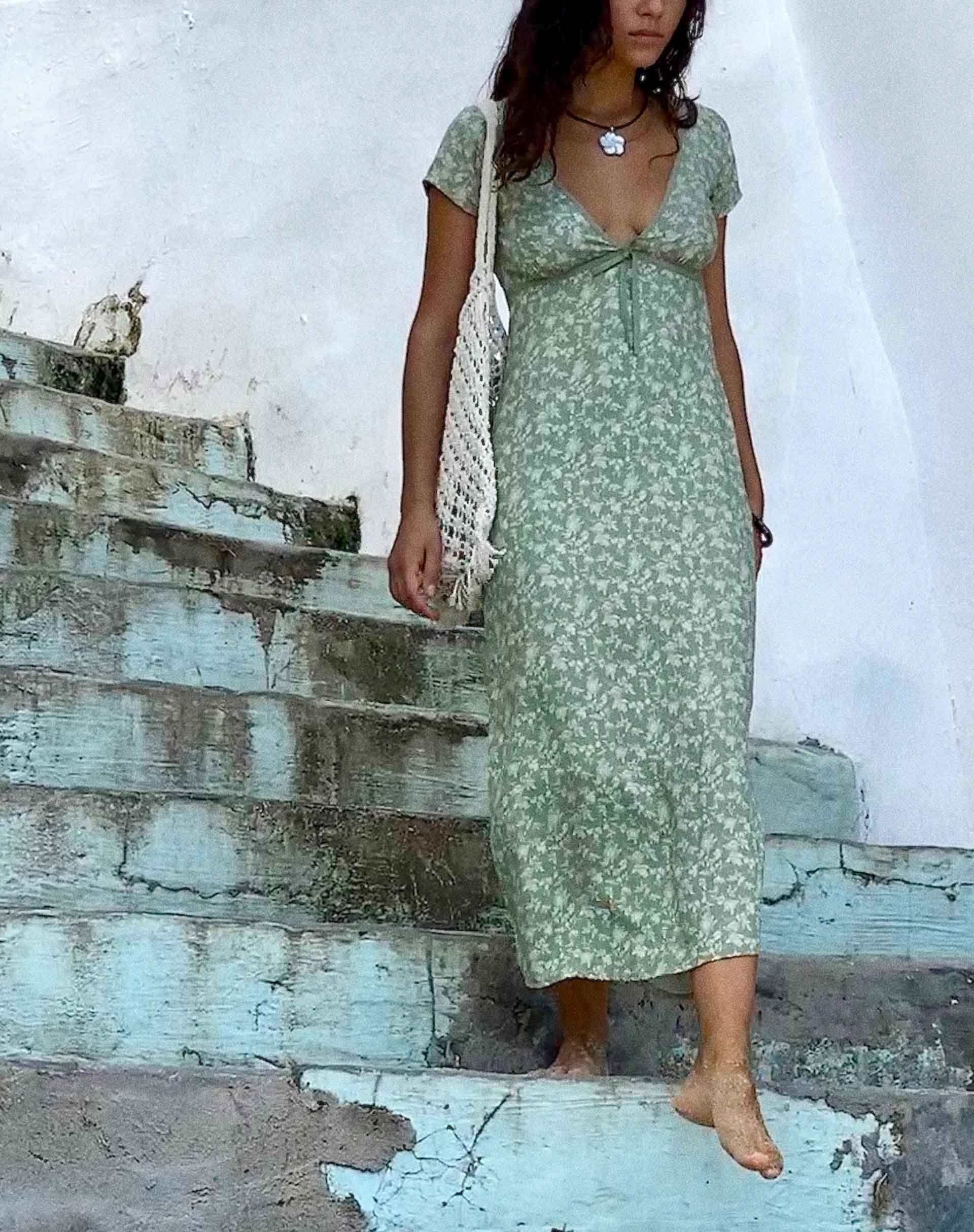 Eviaso Midi Dress in Ditsy Mix Floral Green Eviaso Midi Dress in Ditsy Mix Floral Green