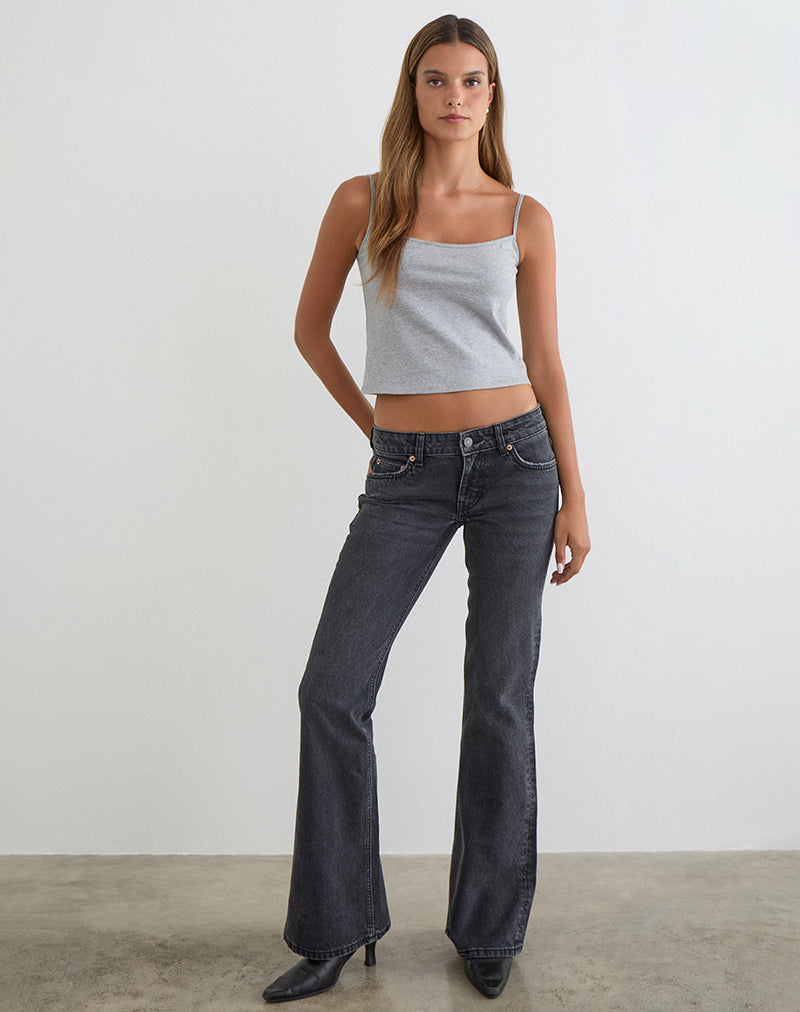 Image of Extra Low Rise Flare Jeans in Vintage Black