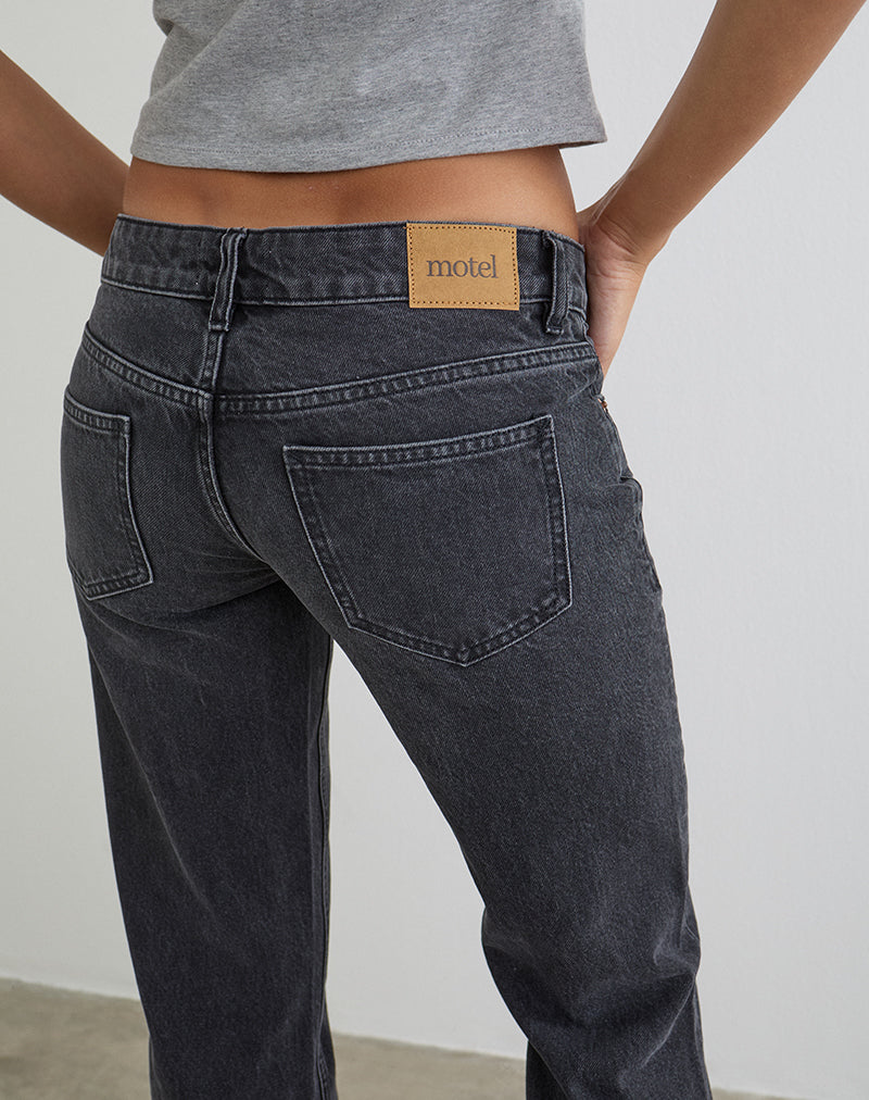 Image of Extra Low Rise Flare Jeans in Vintage Black