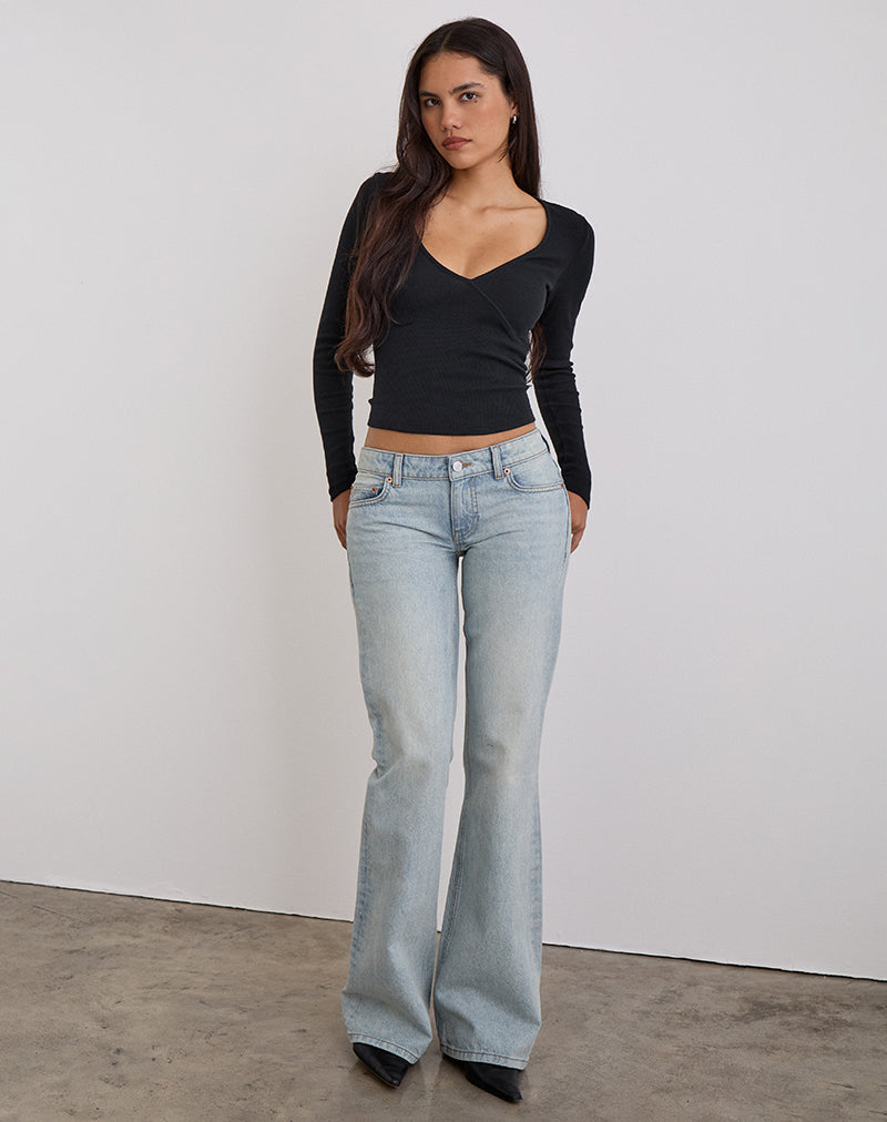 Image of Extra Low Rise Flare in Breeze Blue Wash