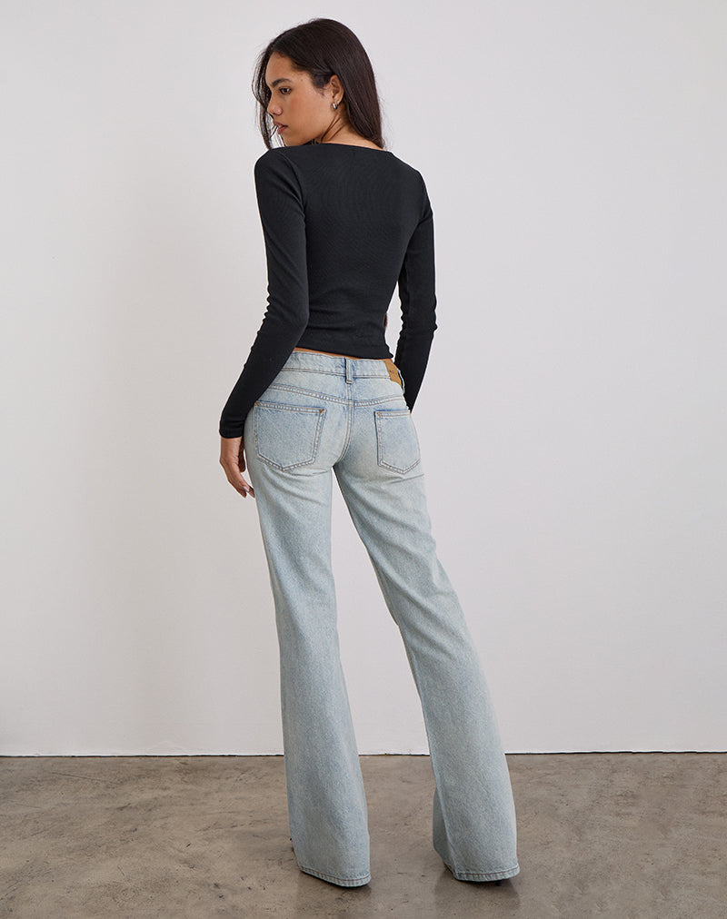 Image of Extra Low Rise Flare in Breeze Blue Wash