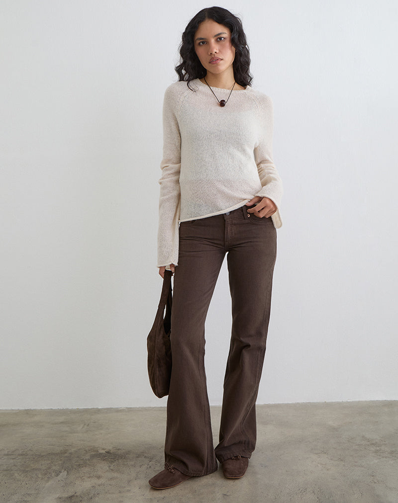 Extra Low Rise Flare Jeans in Dark Chocolate
