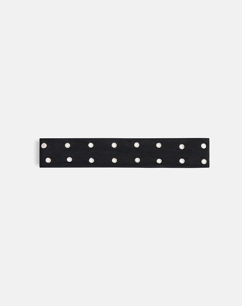 Image of Eyelet Headband in Black