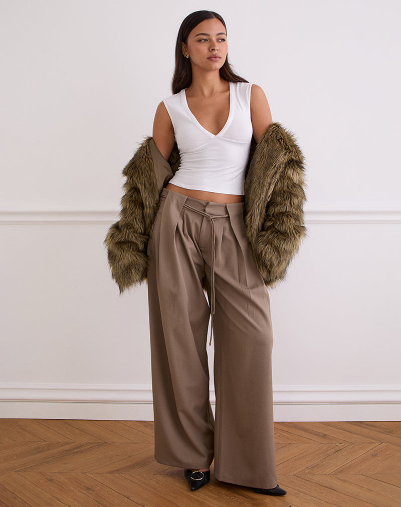 Image of Emberly Plunge Top in White