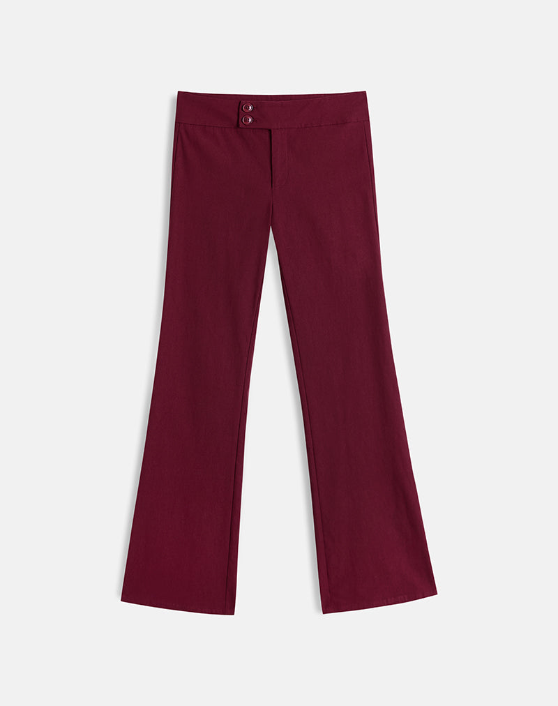 Burgundy Low Rise Tailored Trouser | Falita motelrocks.com Burgundy Low Rise Tailored Trouser | Falita motelrocks.com